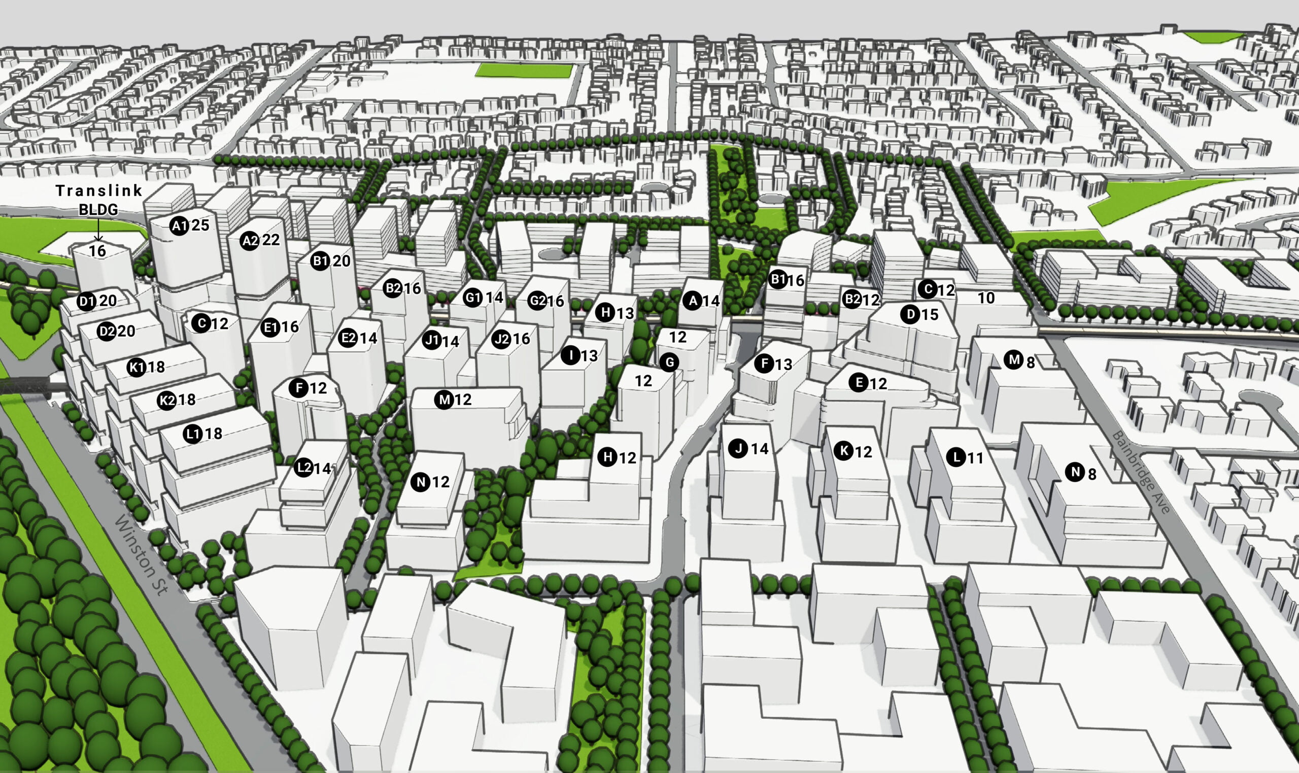 230213-Aerial Model View with Height - Urban Strategies